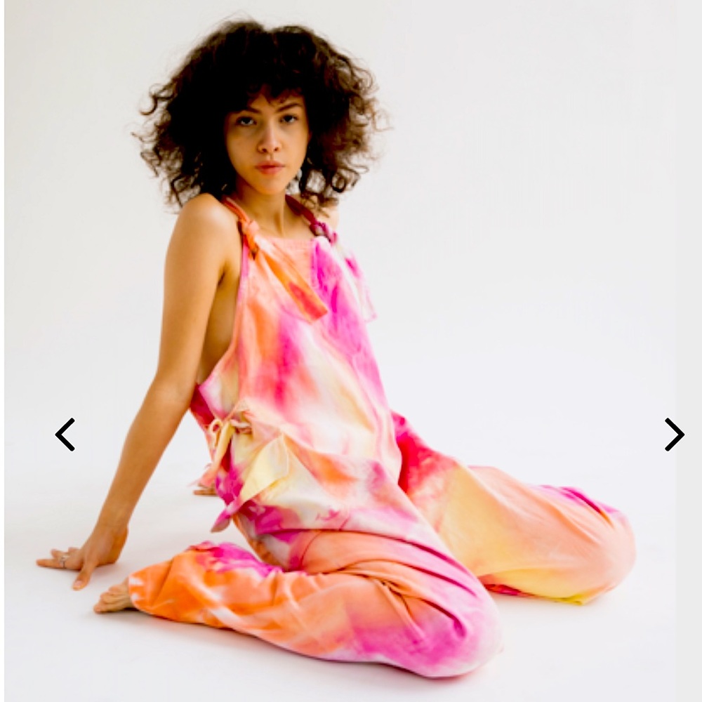 Upstate Tie Dye cotton overalls in Kimia